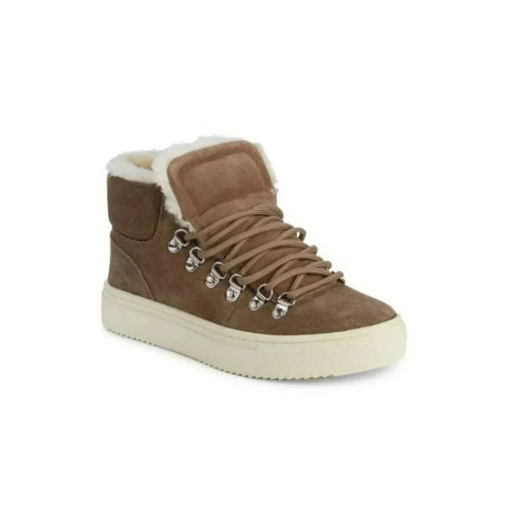 Marc Fisher Daisie Womens Faux Fur-Lined Suede Sneakers Size 6 M